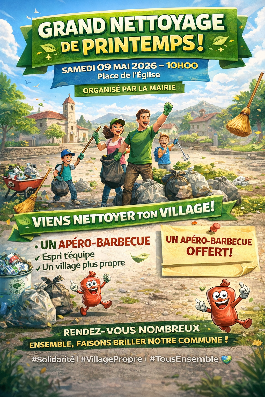 Grand nettoyage de printemps en village